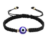 Genérico Evil Eye Jewelry, Braidedd Bracelet, Couple Jewelry | Hand-Woven Glazed Three-Sided Design, Adjustable Jewelry for Couples, Women and Men, Daily Wear and Gifting