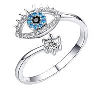 Genérico Evil Eye Ring - Evil Eye Open Adjustable Ring