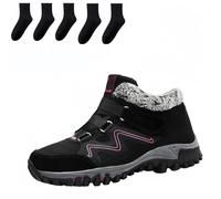 Genérico Evocomfort Shoes, Evocomfort Orthopedic Boots, EvoOrtho Winter ReliefShoes-Women's (Black + Red,38)