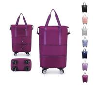 Genérico Expandable Bag with Wheels, Collapsible Luggage with Wheels, Foldable Suitcase Without Handle 40L Maximum Capacity (#2)