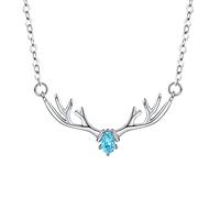 Genérico Expositor Collares Joyería Collar Colgante de Plata Esterlina para Mujer Collar Cuerno de Regalo Regalo Pack Contenedor Joyería, metal, No Gemstone