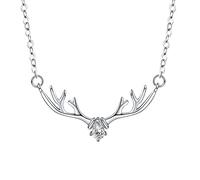 Genérico Expositor Collares Joyería Collar Colgante de Plata Esterlina para Mujer Collar Cuerno de Regalo Regalo Pack Contenedor Joyería, metal, No Gemstone