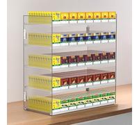 Genérico Expositor Comercial para Cigarrillos: Bandeja de Empuje automática para Pared y mostrador, 5 Niveles, 8 columnas, Ideal para Tiendas de conveniencia y tabaquerías.