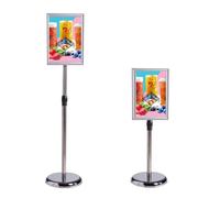 Genérico Expositor de Acero Inoxidable para menús, Carteles, avisos, anuncios, para Tiendas, Negocios, exposiciones, decoración navideña (Plateado, A4)