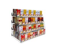 Genérico Expositor de Cigarrillos automático de Pared: 2 Niveles, 5 columnas, diseño Trapezoidal, Vitrina para Comercio minorista, Bandeja para Empujar Paquetes y organizar la comercialización.