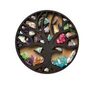 Generico Expositor de piedra de - Estante de madera Árbol de la vida 30 x