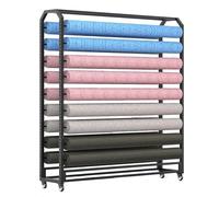 Genérico Expositor de Telas Comercial - Organizador de carretes de Vinilo para 8-20 Rollos, Estante Colgante Ajustable para películas Que cambian de Color para Autos, manteles y envoltorios, con Fren