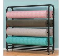 Genérico Expositor metálico Resistente para Rollos de Vinilo y Cuero, Organizador de Acero Ajustable con Barra para Colgar, solución de Almacenamiento para Telas Textiles, diseño Alto para máxima Cap