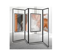 Genérico Expositor plegable, cartelera móvil resistente con ruedas, panel modular de aleación de aluminio for ferias, publicidad minorista, exposiciones en galerías y eventos(5.2x2.0ft/160x60cm)