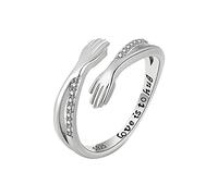 Genérico Expositor Suministros Anillos Grabados Love Is To Hug Anillo de cumpleaños de declaración Anillos Regalos Anillos, talla única, Metal, Sin piedras preciosas