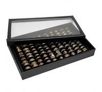 Genérico Expositora Para Anillos - Transparente Grande Con Tapa Antipolvo | de Almacenamiento para Joyería - Para Viajes Bodas Propuestas De Matrimonio Compromiso Cumpleaños San