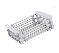 Genérico Extend Kitchen Sink Drain Basket, Stainless Steel Retractable Sink Rack, Retractable Over The Sinks Dish Drying Rack, for Draining Vegetables, Fruits, Dishes (L)