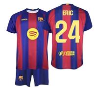 Genérico F.C. Barcelona - Kit Infantil 25/26 | Camiseta + Pantalón | Diseño Oficial García Nº24 | Escudo y Logos Serigrafiados | Tejido Transpirable (FR/ES, Edad, 14 años, Regular, Rojo y Azul)