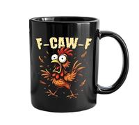 Genérico F-Caw-F Funny Chicken Mug, 15OZ Ceramic F Caw F Coffee Mug, Novelty Funny Rooster Coffee Mugs Drinks Cup for Men & Women, Humor Chicken Animal Mugs Drinking Tea Cup (D)
