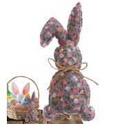 Generico Fabric Easter Bunny Doll, Tiered Tray Decoration Rabbit Ornament, 24x11cm/9.45x4.33 inches Collectible Stuffed Bunny Figurine, Spring Home Decor for Wreath, Wedding, Tiered Trays