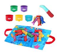 Genérico Fabric Fishing Activity Game, 10 in 1, Soft Texture Stacking Vessel Set, Educational Learning Tool, Hand Eye Coordination, Color Matching, Playtime