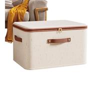 Genérico Fabric Storage Bins - Foldable Organizer Boxes for Closet Shelves | Linen Fabric with Reinforced Handles, Design, Spacious Containers for Clothes Toys Towels and Household Items