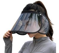 Genérico Face Visor - UV Protection Transparent Wide Brim Sunshade Hat, Adjustable Angle Rain Sun Cover For Driving Cycling Beach Sports Work, Lightweight Full Face Shield Headwear