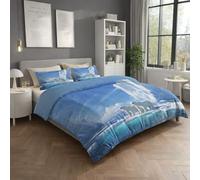 Genérico Fácil de Cuidar Motivo Azul Blanco Caricatura Parure de Lit Tranquilo Glaciar Oso Polar Fácil de Mantener Microfibra para Niños y Adultos Duvet Cover 200 x 200 cm