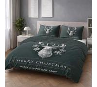 Genérico Fácil de Cuidar Motivo Gris Blanca Minimalista Juego de Funda Nórdica Elegante Tarjeta de Navidad Fácil de Mantener Microfibra para Adolescente Duvet Cover 260 x 240 cm