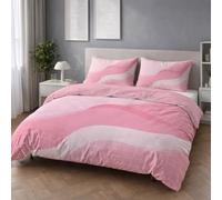 Genérico Fácil de Cuidar Motivo Rosa Minimalista Funda Nórdica Dibujos Animados Lindo Líneas Onduladas Fácil de Mantener Microfibra para Niños y Adultos Duvet Cover 200 x 200 cm