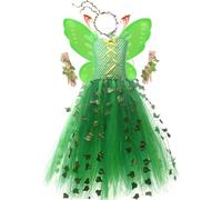 Genérico Fairy Costume For Girls | Halloween Cosplay Outfit With Wings