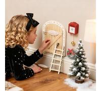 Genérico Fairy Door, Christmas Wooden Craft Supplies, Mini Garden Ornament Kit, Decorative Accessory Stable Base, Craft Project Tool, Kit for Playroom Living Room Table Shelf Window Party Holiday