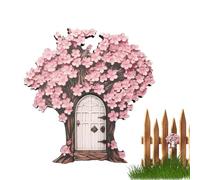 Genérico Fairy Door for Wall | Wooden Garden Fairy Door, Versatile Fairry Gardens Art Doors, Long-Lasting Garden Sculptures & Statues Ornaments for Fairyy Home, Tree, Indoors or Outdoors