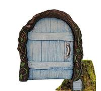 Genérico Fairy Door - Miniature Door | Whimsical Miniature Decor | Wood Material 10x11x0.5cm Or 10x9x0.5cm 20g - For Wall Window Backyard Forest Yard Village Pond Room - Enchanting Craft Ornament