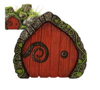 Genérico Fairy Door Miniature Set, Tree Wall Decoration Figurines, Outdoor Garden Fairy House Doors, Yard Forest Pond Landscape Ornament, Indoor Room Window Shelf Decor Accessory 3.94×4.33×0.20 Inch