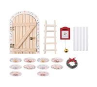 Genérico Fairy Door - Wooden Christmas Ornament for Kids Playroom | Small Doll House Kit with Holiday Theme, Mini Garden Decoration, Indoor, Outdoor, Shelf, Classroom, Living Room Use