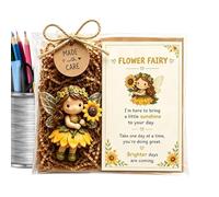 Genérico Fairy Figurines Positive Flower Fairy Toys with Card Encouragement