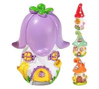 Genérico Fairy Garden Houses, 4 Pieces Resin Cute Colorful Decoration