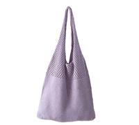Generico Fairy Hobo Bag - Bolso de algodón Crochet Retro Beach Bag, Durable Casual Aesthetic Shoulder Tote | Bohemian Summer Travel Handbag, morado, Fare riferimento alla descrizione