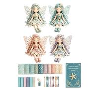Genérico Fairy Patch Sewing Kit,Flower Fairies 4pcs Doll Making Supplies,Make 4pcs Winged Fabric Doll,DIY Craft Set for Beginner Crafters, Home Decor Handmade