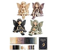 Genérico Fairy Patch Sewing Kit,Flower Fairies 4pcs Doll Making Supplies,Make 4pcs Winged Fabric Doll,DIY Craft Set for Beginner Crafters, Home Decor Handmade