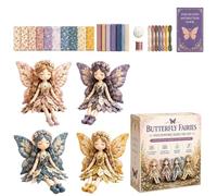Genérico Fairy Patch Sewing Kit,Flower Fairies 4pcs Doll Making Supplies,Make 4pcs Winged Fabric Doll,DIY Craft Set for Beginner Crafters, Home Decor Handmade