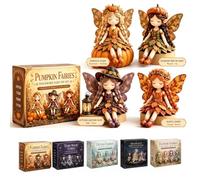 Genérico Fairy Patchwork DIY Collection, Patchwork Fairy DIY Kit, Handcrafted Pixie Apparel Textile, Creative Manual Sewing, Craft Enthusiasts, Fun Craft Kit (7.9''*5.1''*2'',Pumpkin Fairies)