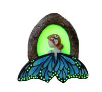 Genérico Fairy Tree Decorations Outdoor - Resin 13.7x14.4x2.5cm, Glow In The Dark Butterfly Fairy Sculpture | Resin Outdoor Statue For Yard, Garden, Lawn, Patio, Fence