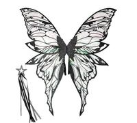 Genérico Fairy Wings, Angel Costume, Cosplay Accessories Set, Colorful Dress Up for Girls, Perfect for Birthday Theme Parties, Halloween Events, Stage Performances 31.5x29.45 Inches