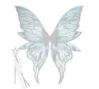 Genérico Fairy Wings, Angel Costume, Cosplay Accessories Set, Colorful Dress Up for Girls, Perfect for Birthday Theme Parties, Halloween Events, Stage Performances 31.5x29.45 Inches