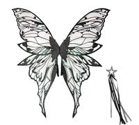 Genérico Fairy Wings, Angel Costume Set, Colorful Cosplay Accessories, Butterfly Dress Up, Outfit Kit for Girls Birthday Theme Party Halloween Stage Performance, 31.5x29.45 inches
