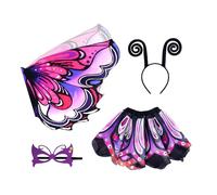 Generico Fairy Wings Disfraz | Máscara Facial Diadema Disfraz,Falda Tutú y para Niños - Para Edad 3-12 Años para Carnaval Halloween Baile de Máscara Cumpleaños