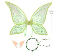 Genérico Fairy Wings Set, Butterfly Costume, Girls Cosplay Accessories, Lightweight Sparkly Design, Comfortable Adjustable Straps, for Halloween, Christmas, Parties, Weddings 25.2x16.93in