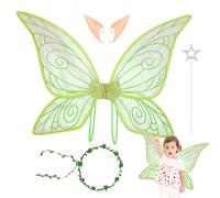 Genérico Fairy Wings Set, Butterfly Costume Wings, 25.2x16.93 Inches Lightweight Glitter Design, Soft Elastic Straps, 1 Pack Pink Purple, for Halloween, Cosplay, Parties & Holiday Events