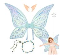 Generico Fairy Wings Set, Butterfly Costume Wings for Girls, Cosplay Dress Up Accessories, 25.2x16.93 Inches, Role Play Props for Halloween, Christmas, Wedding, Holiday, Themed,