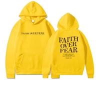 Genérico Faith Over Fear Hoodie for Women and Men, Christian Sweatshirt Graphic Religious Bible Verse Sweatshirts Tops Pullover (Yellow,3XL)