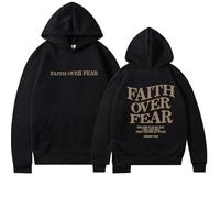 Genérico Faith Over Fear Hoodie for Women and Men, Christian Sweatshirt Graphic Religious Bible Verse Sweatshirts Tops Pullover (Black,L)