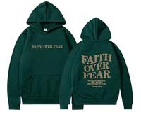 Genérico Faith Over Fear Hoodie for Women and Men, Christian Sweatshirt Graphic Religious Bible Verse Sweatshirts Tops Pullover (Green,M)