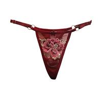 Genérico Fajas Postquirurgicas Bragas sexys para Mujer, sin Costuras, Ajustables, de Cintura, ultrafinas, Transparentes, Tanga de Malla Culotte Mujer Ciclismo Largo (Wine, One Size)
